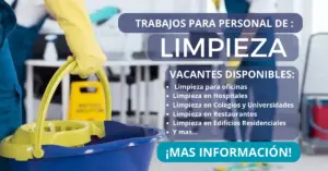TRABAJOS PARA PERSONAL DE LIMPIEZA